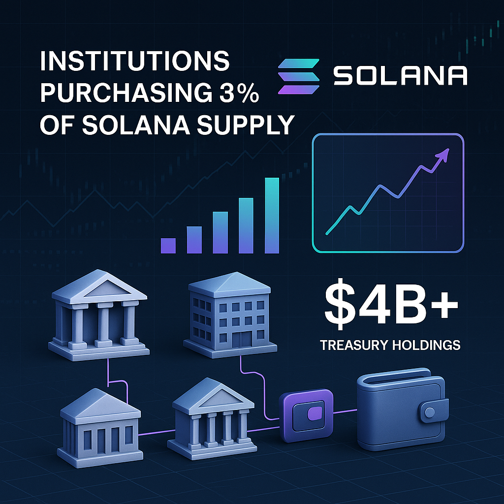 Institutions Buy 3% of Supply as Solana Treasuries Exceed $4B