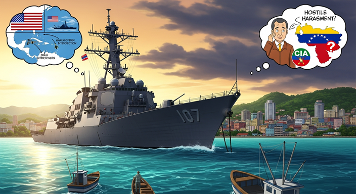 The US Warship Drops Anchor in Trinidad and Tobago, Raising Tensions in the Caribbean